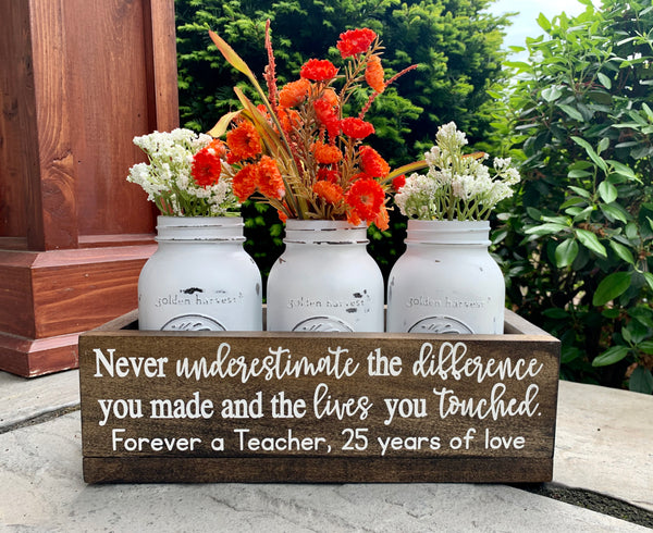 Flower box with jars