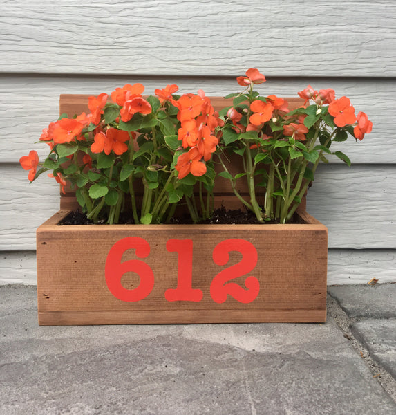wooden house number planter Custom planter box – Allison Honaker Designs