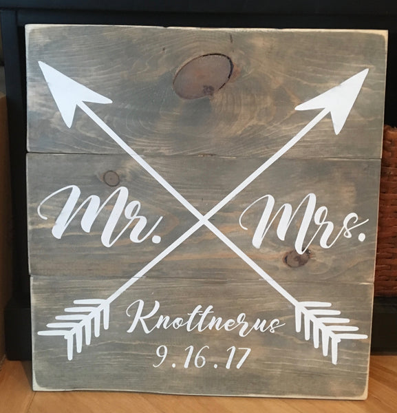 Rustic Arrow Wedding Sign
