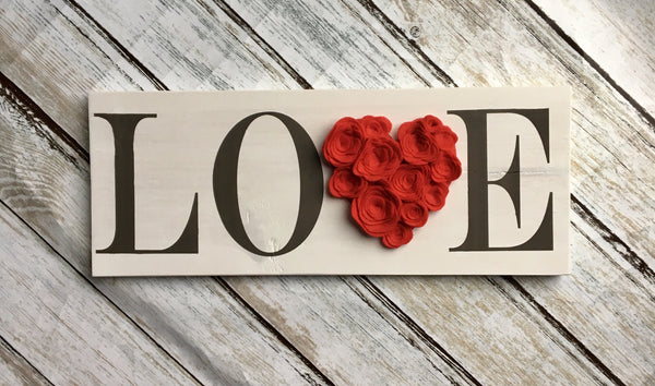 Love Sign with Flowers